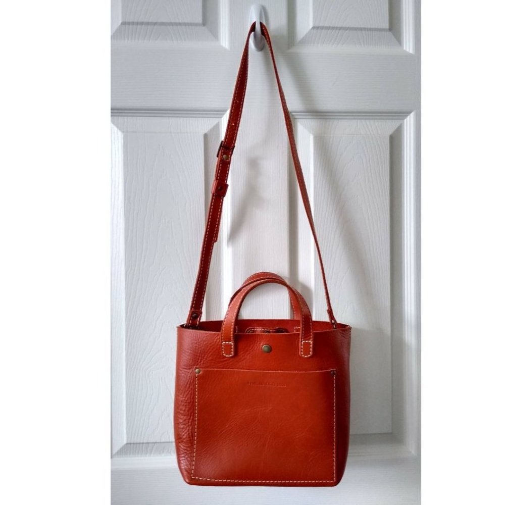 Portland Leather | Mini Crossbody Tote in Honey
